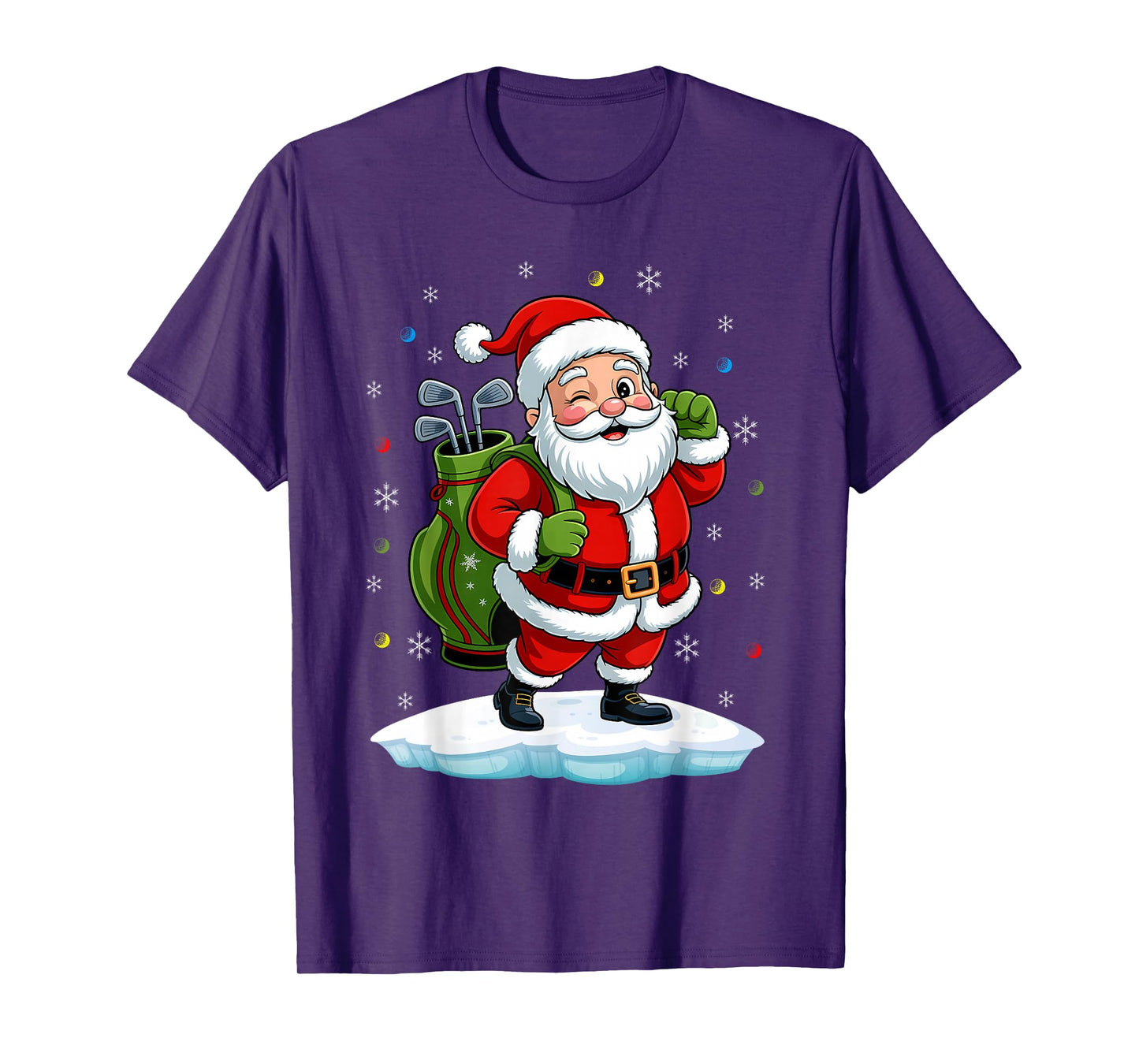Santa Claus Christmas Golf Lover Golfing Sport Fan Player T-Shirt