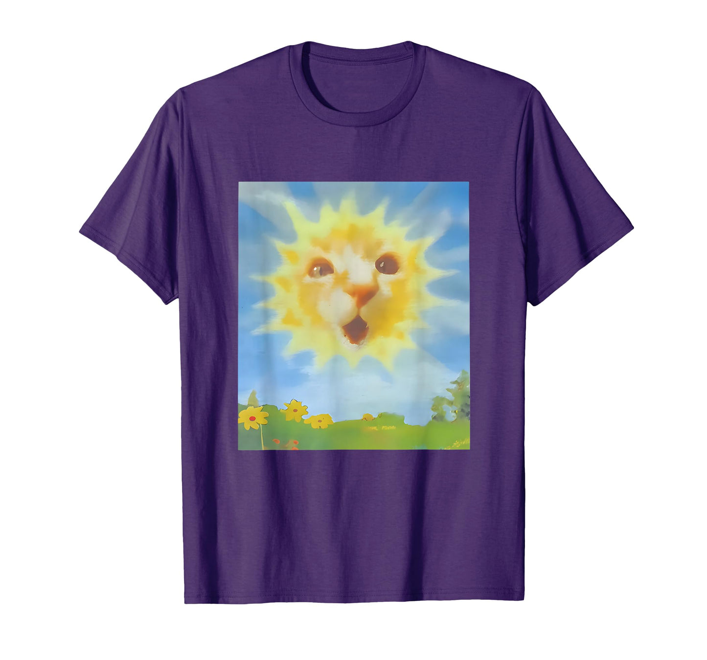 Cat as a Sunshine Sunrise Cat Face Morning Vibes T-Shirt