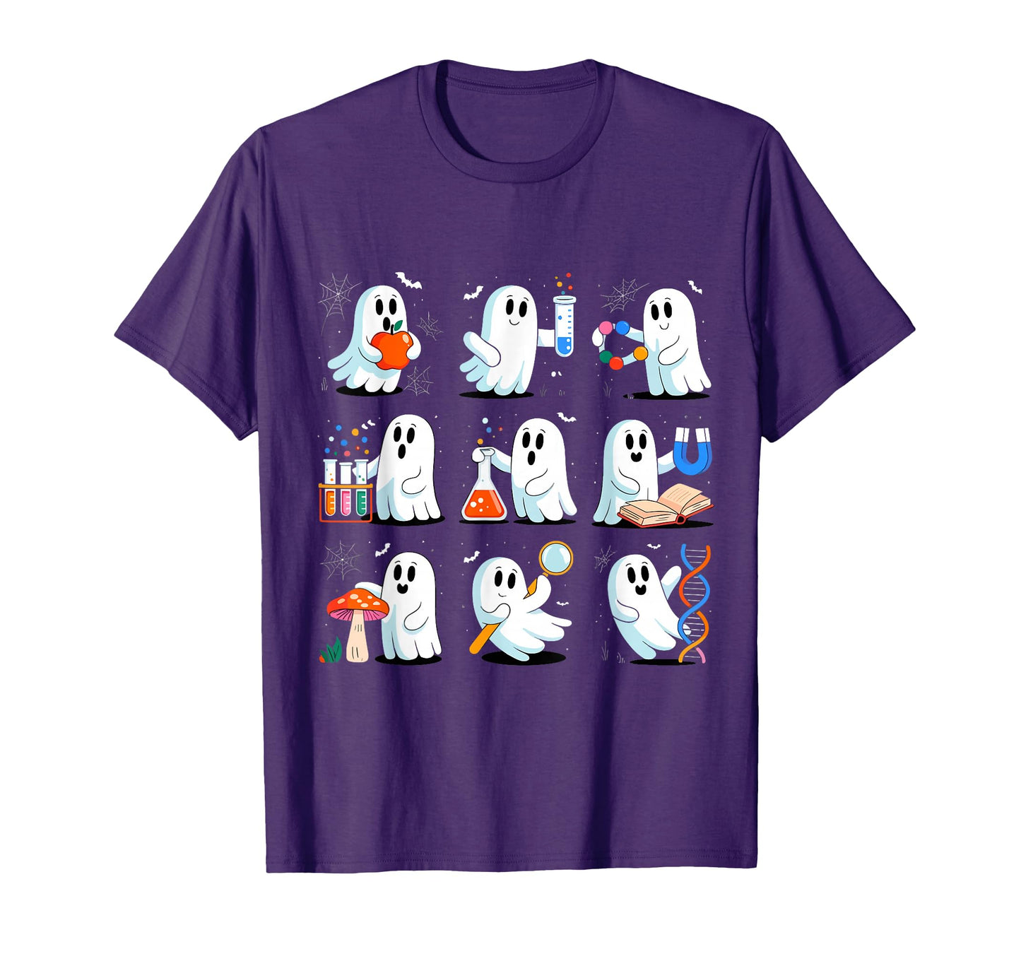 Retro Halloween Science Teacher Ghost Laboratory Teacher T-Shirt