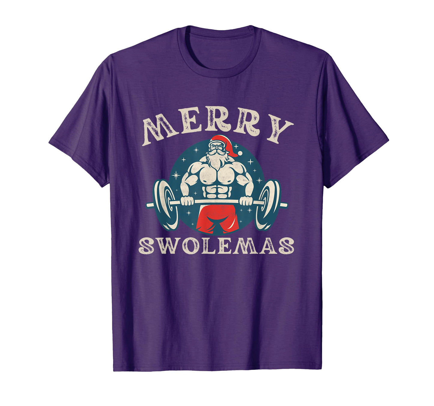 Merry Swolemas Funny bodybuilding Santa Christmas workout T-Shirt