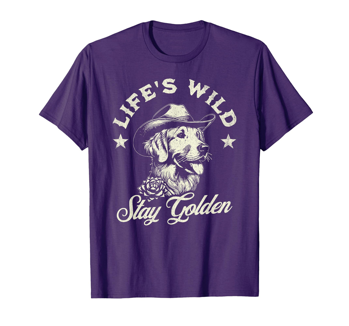Golden Retriever Tee for Men and Women Western Cowboy Dog T-Shirt