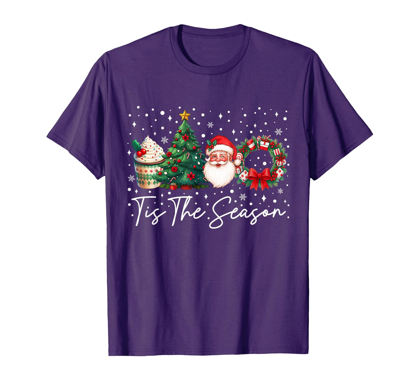 Tis The Season Santa Coffee Christmas Tree Matching Family T-Shirt