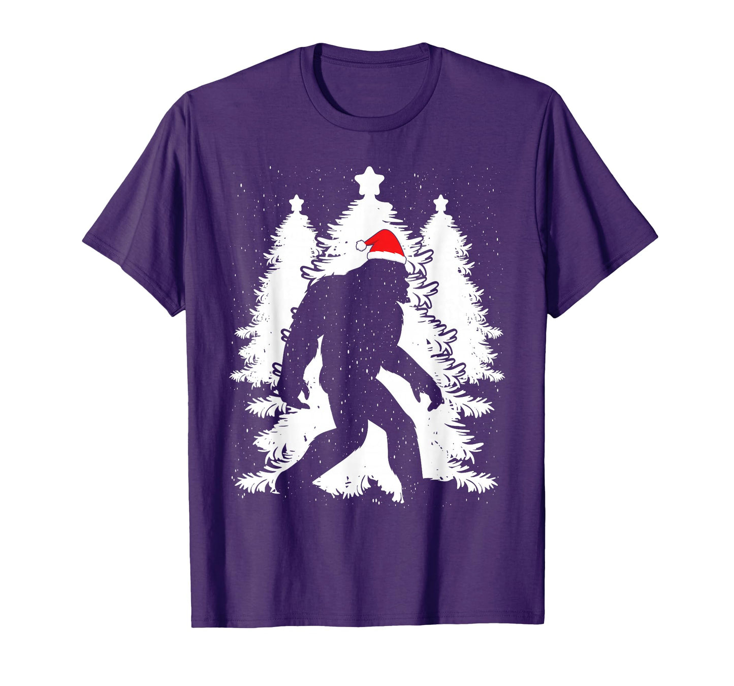 Bigfoot Believe Christmas Tree Sasquatch Santa Funny T-Shirt
