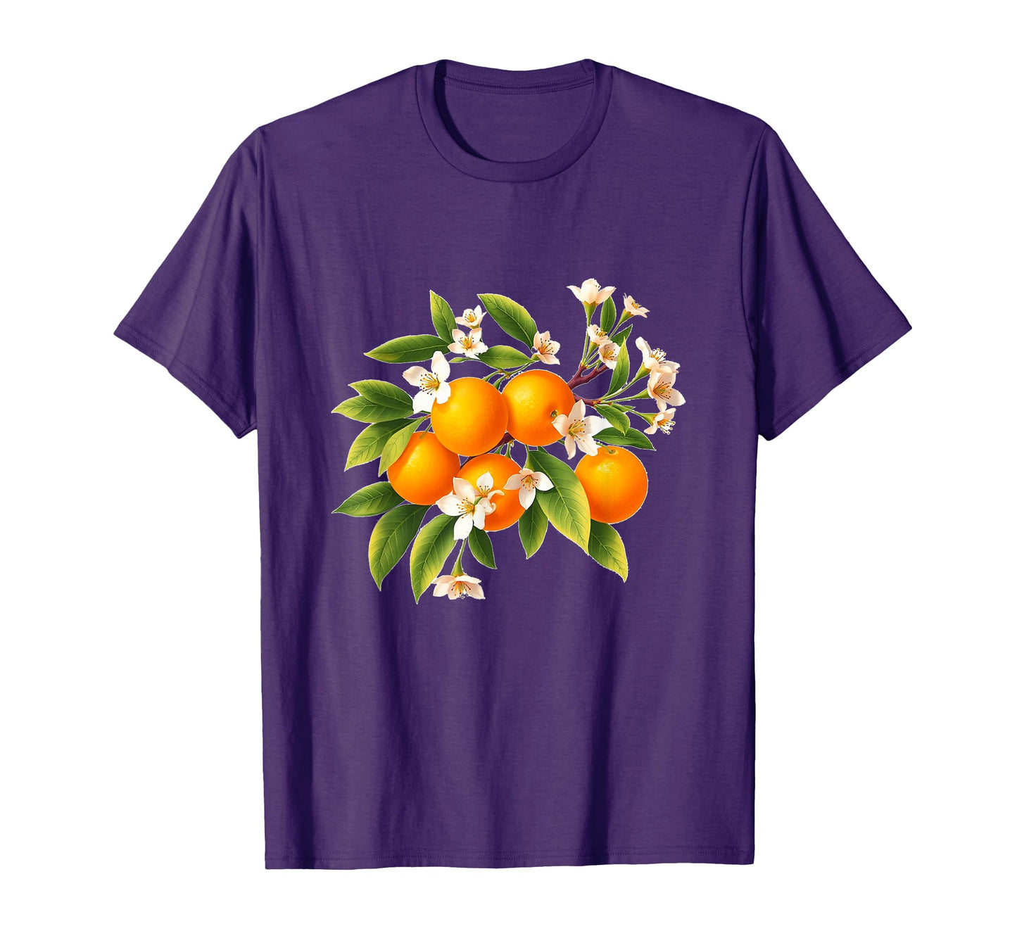 Elegant Orange Blossom Branch - Botanical Fruit Illustration T-Shirt