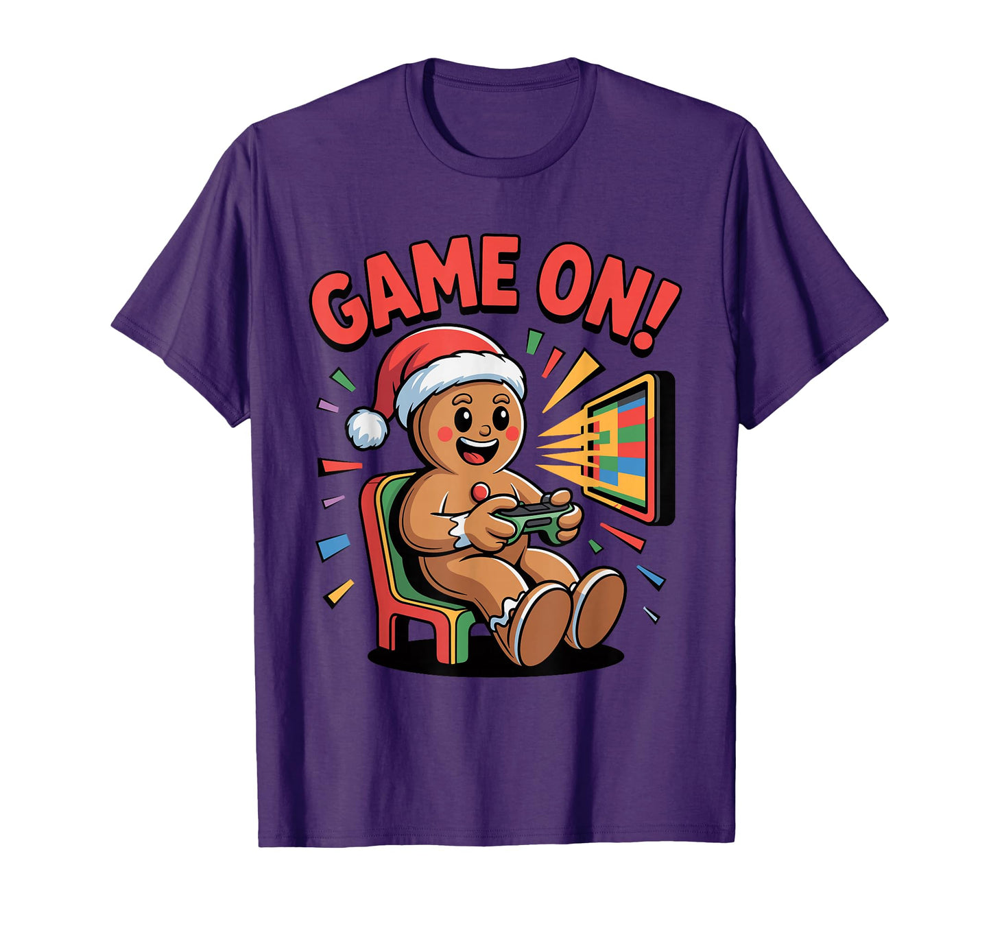 Funny Gingerbread Gamer Christmas Holiday Video Game T-Shirt