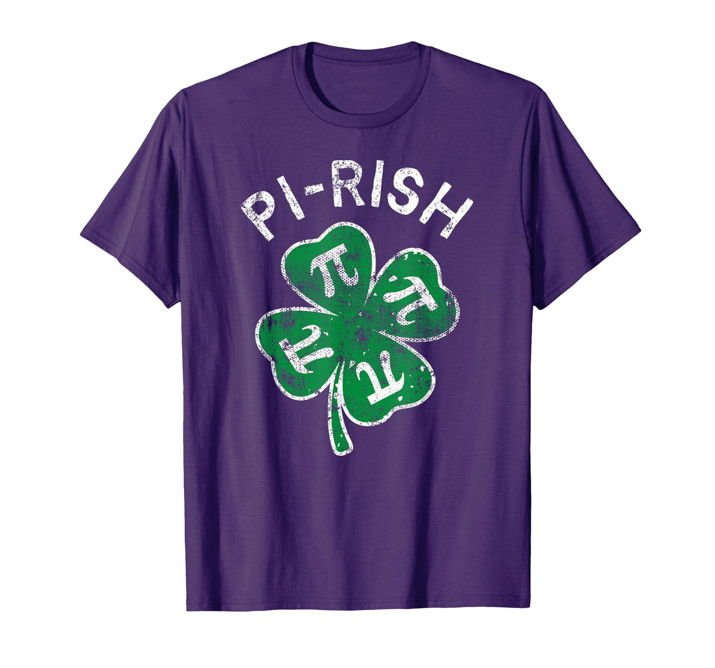 Pi-rish Lucky Clover St. Patrick's Day Distress T-Shirt
