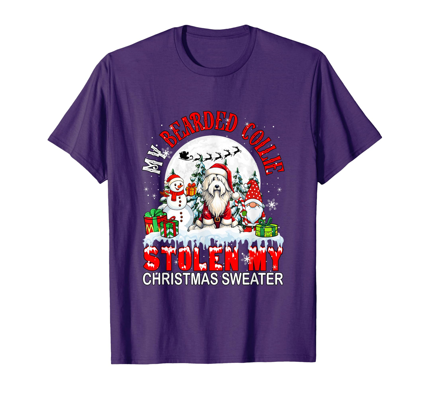 My Bearded Collie Stolen My Christmas Sweater Santa Dog T-Shirt