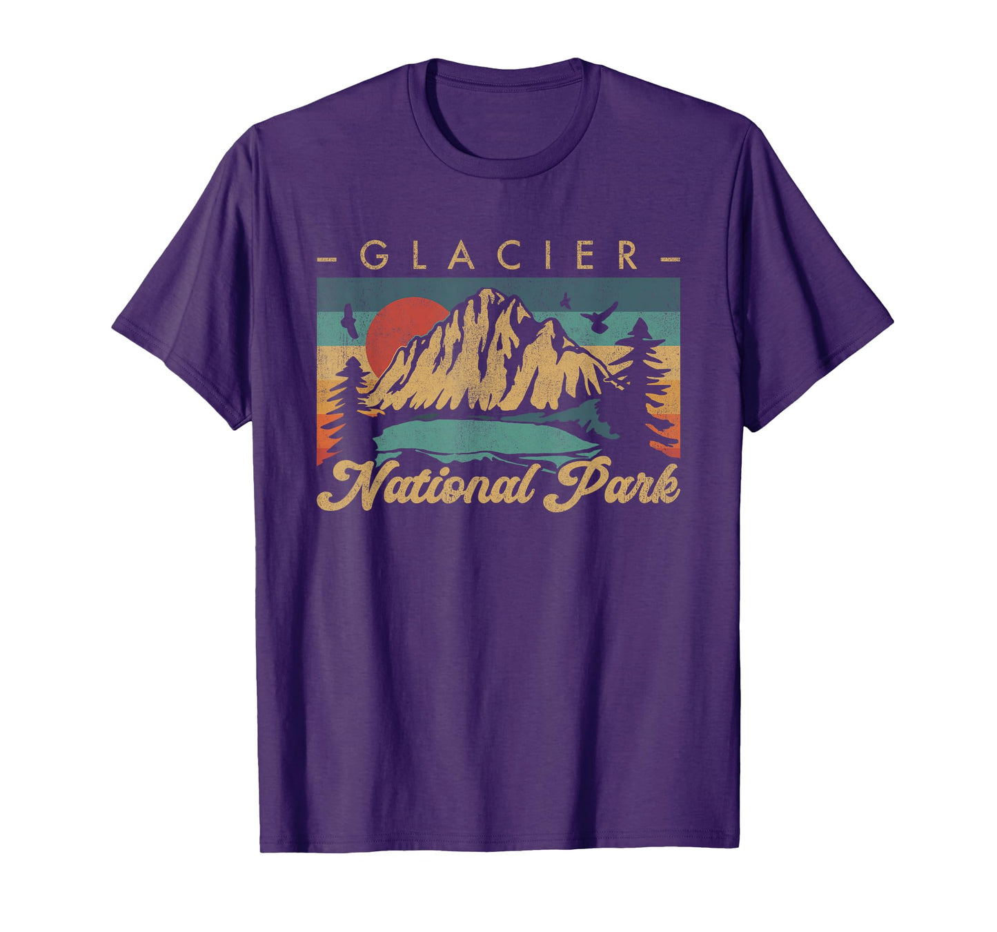 Retro Vintage Graphic Glacier National Park T-Shirt