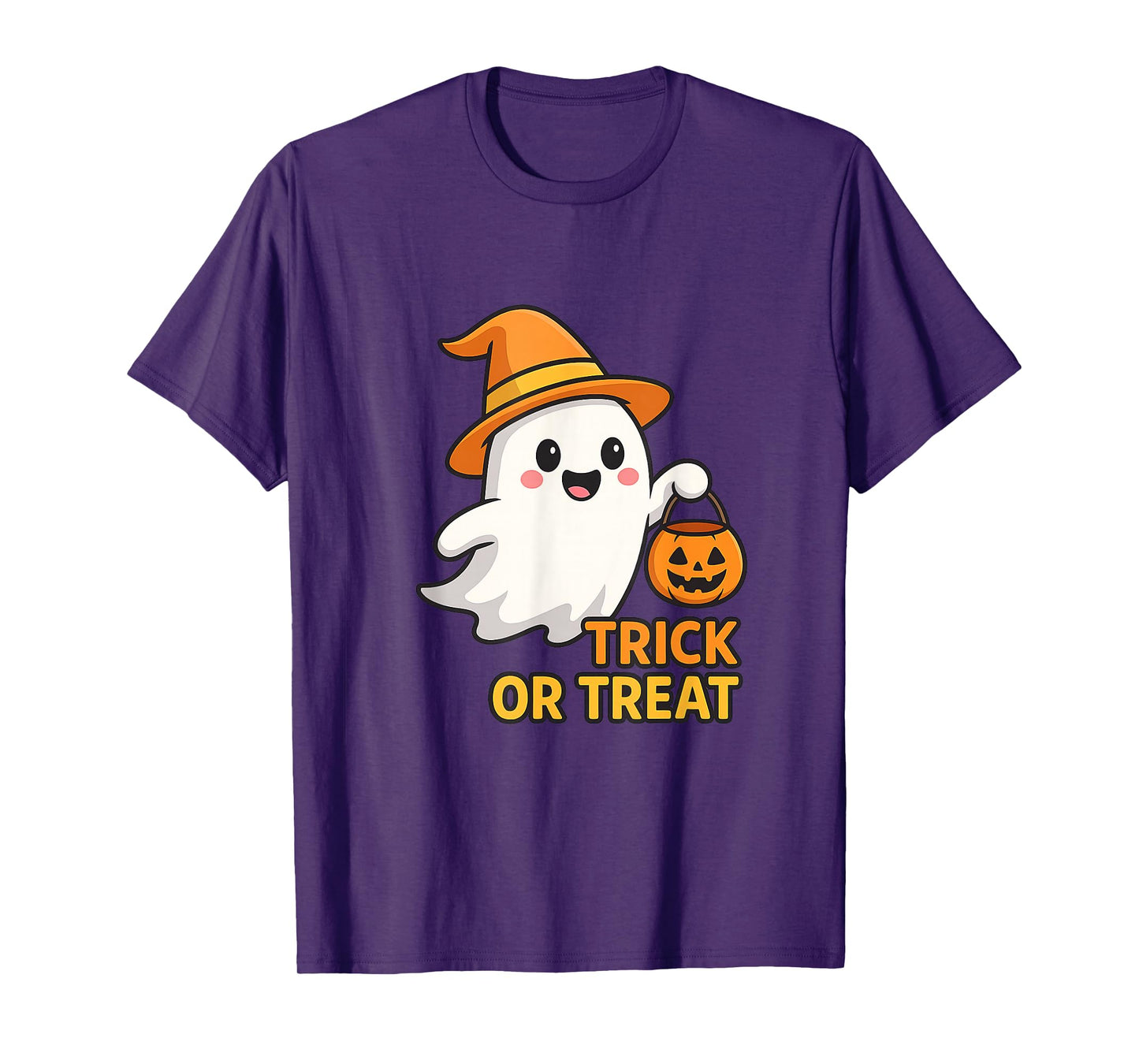 Cute Halloween Ghost with Pumpkin T-Shirt