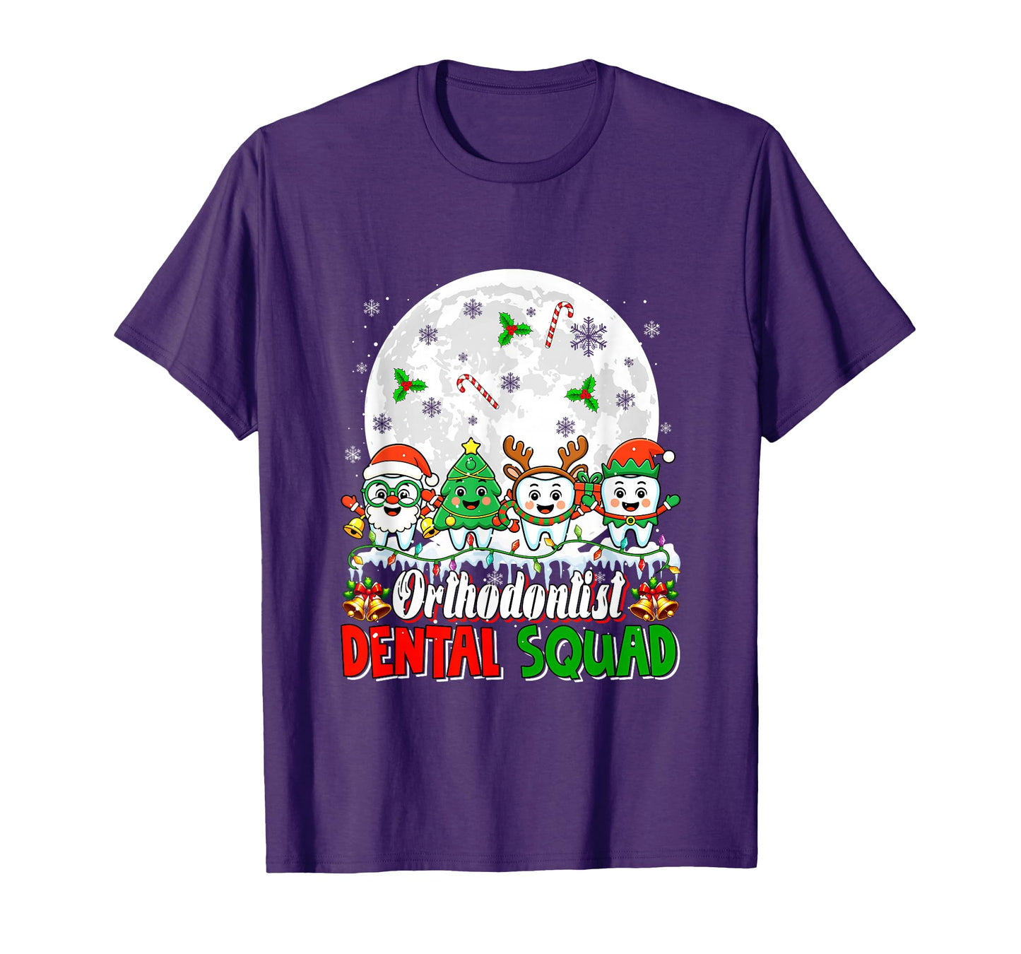 Orthodontist Dental Squad Santa Xmas Tree Teeth Dentist T-Shirt