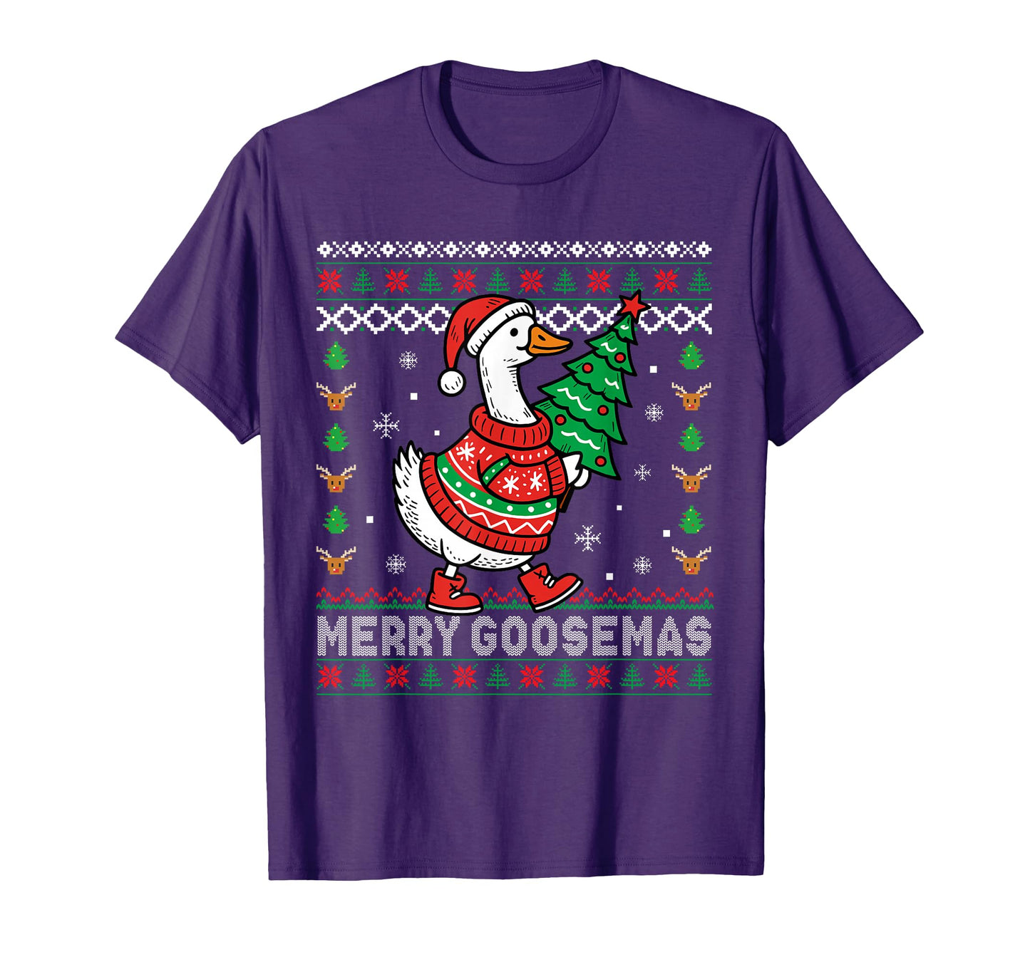 Merry Goosemas Christmas Funny Family Ugly Xmas Men Women T-Shirt