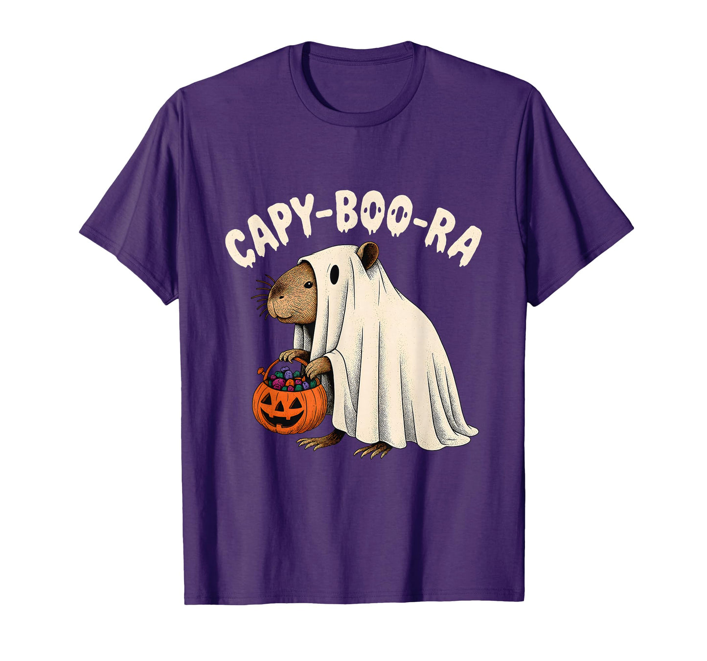 Capy-Boo-ra Funny Capybara Ghost Halloween Costume Art T-Shirt