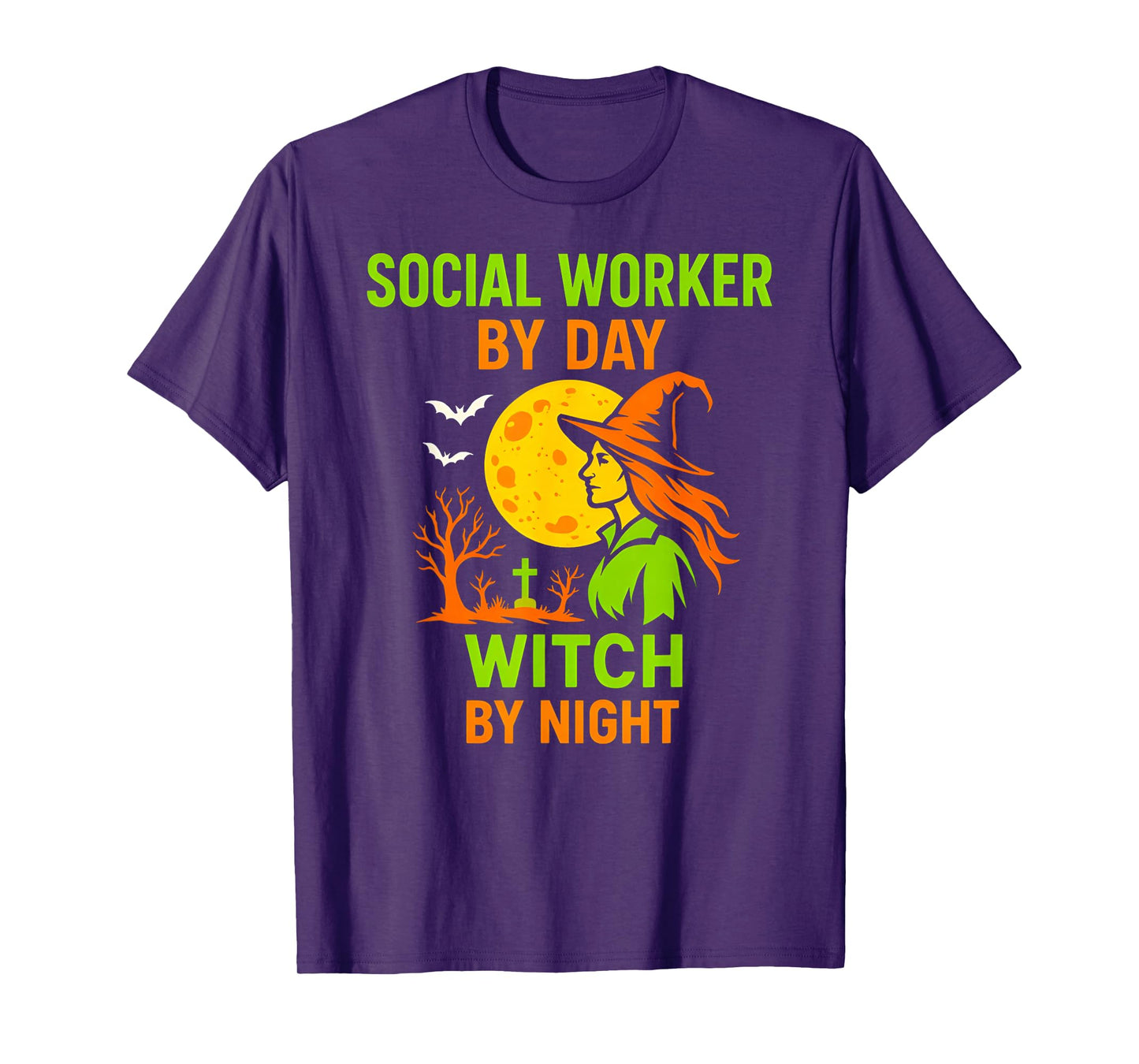 Social Worker Halloween Witch by Night Cool Womans Costume T-Shirt