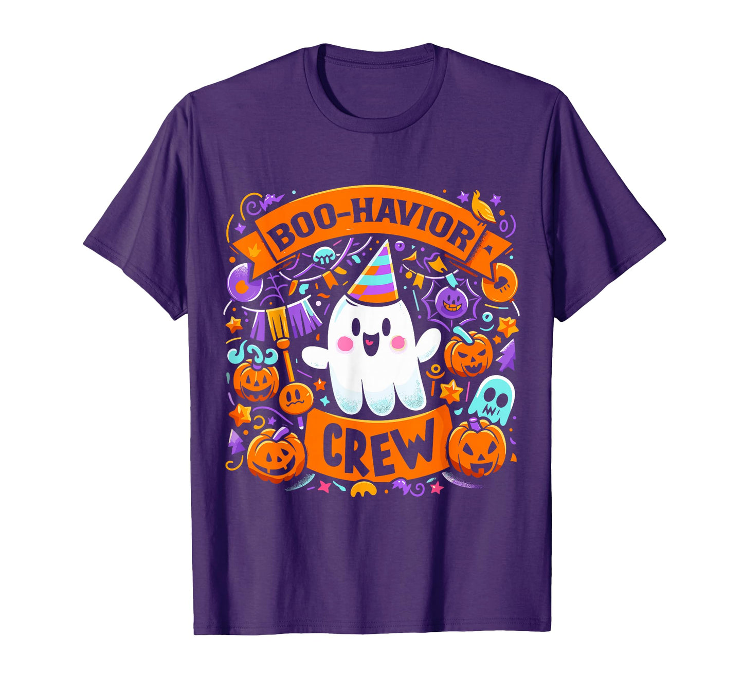 Behavior Analyst Halloween ABA Cute Ghost Boo-Havior Crew T-Shirt
