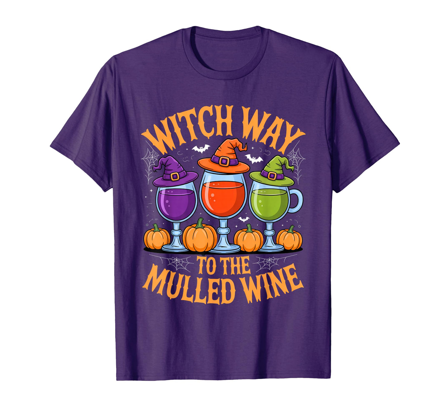 Witch Way to The Mulled Wine Funny Halloween Party Outfit T-Shirt