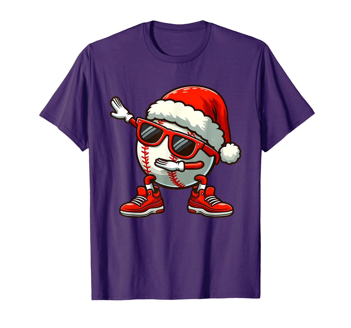 Funny Baseball Ball Santa Hat Dabbing Xmas Pajamas Players T-Shirt