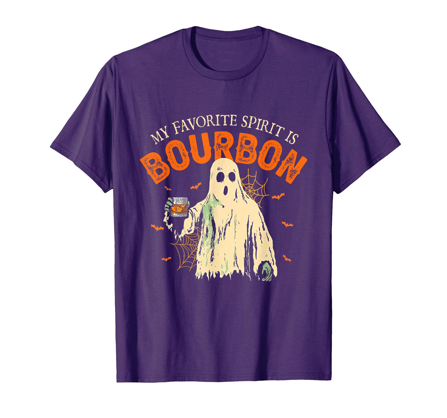 My Favorite Spirit Is Bourbon Funny Ghost Halloween Costume T-Shirt
