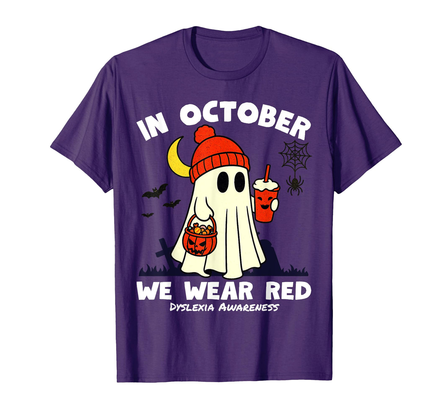 in October We Wear Red for Dyslexia Awareness Funny Dyslexia T-Shirt