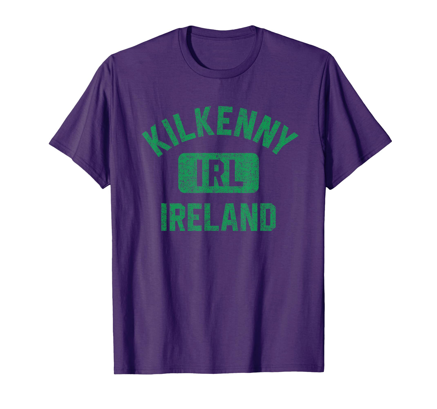Kilkenny Ireland IRL Gym Style Distressed Green Print T-Shirt