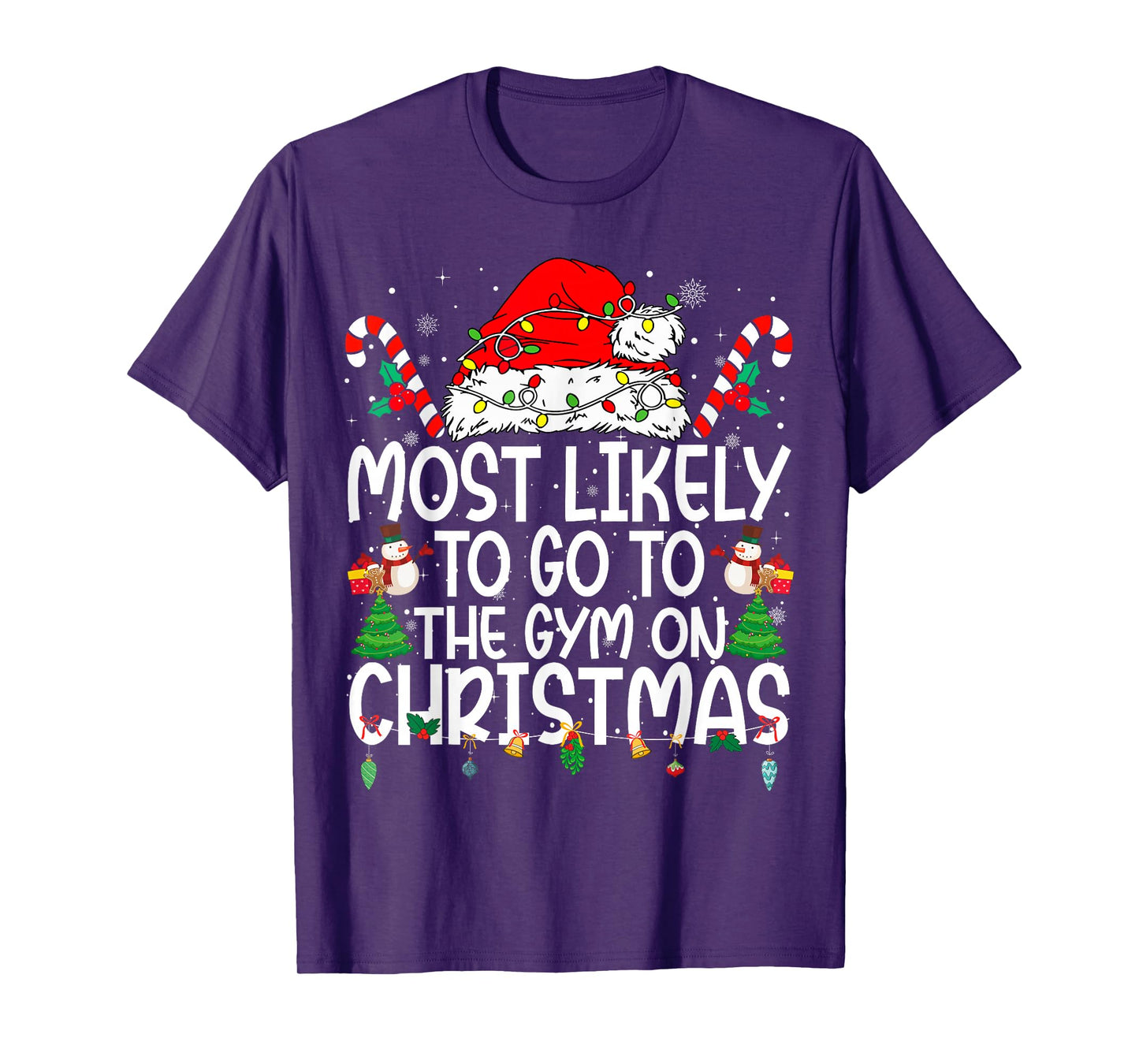 Family Matching Most Likely to Go to The Gym On Christmas T-Shirt