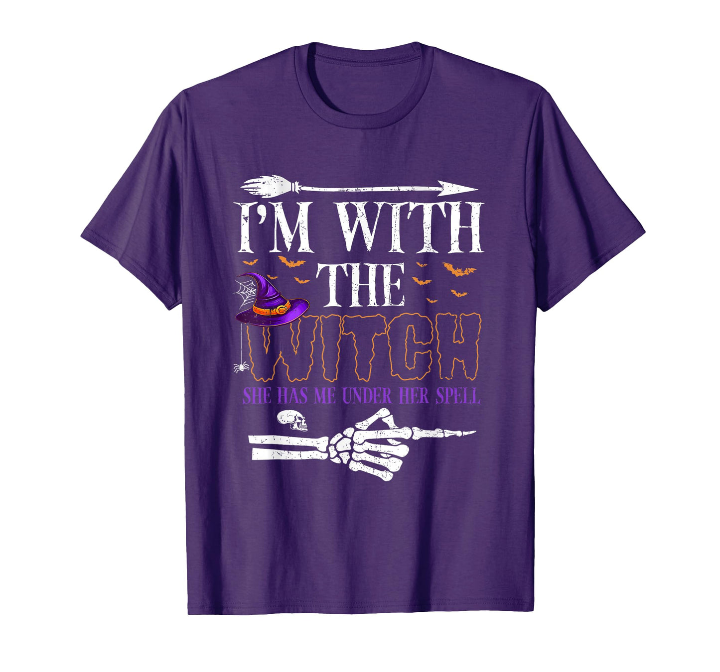 I'm with The Witch Funny Halloween Couple Costume Party T-Shirt