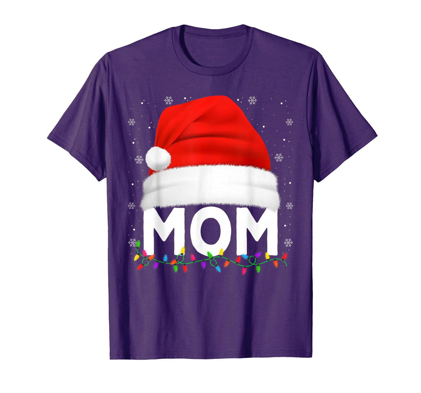 Mom Santa Christmas Pajamas Matching Family Mama Xmas T-Shirt
