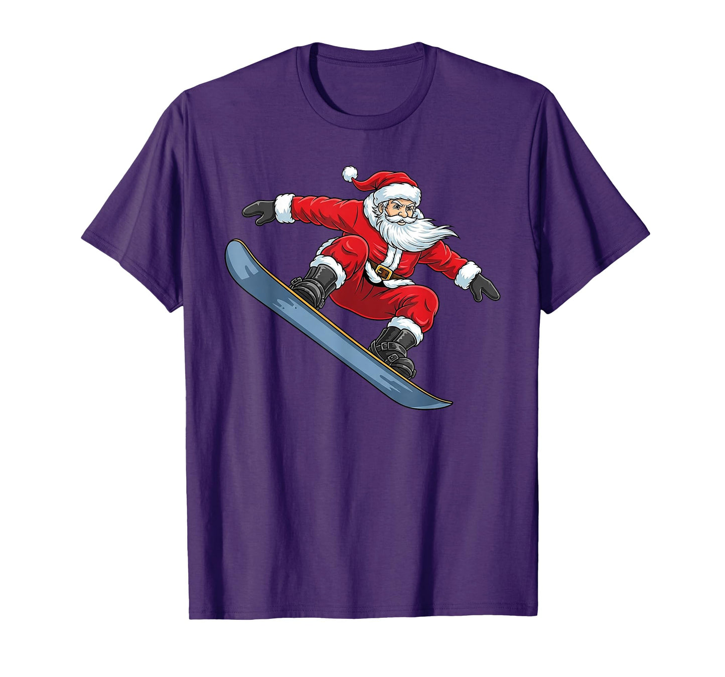 Santa Riding Snowboard Funny Snowboarding Christmas Winter T-Shirt