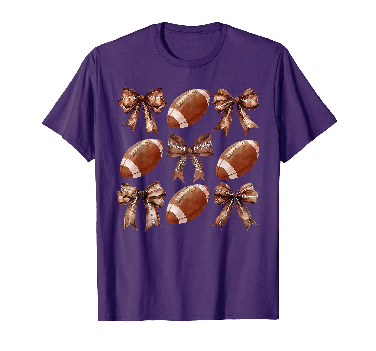 Coquette Football Bow Game Day Football Mom Football Season T-Shirt