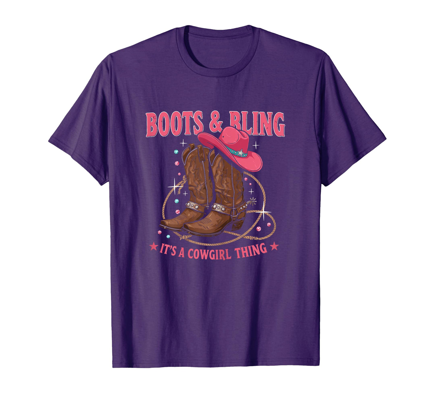 Howdy Country Rodeo Girl Western Boots & Bling its a Cowgirl T-Shirt