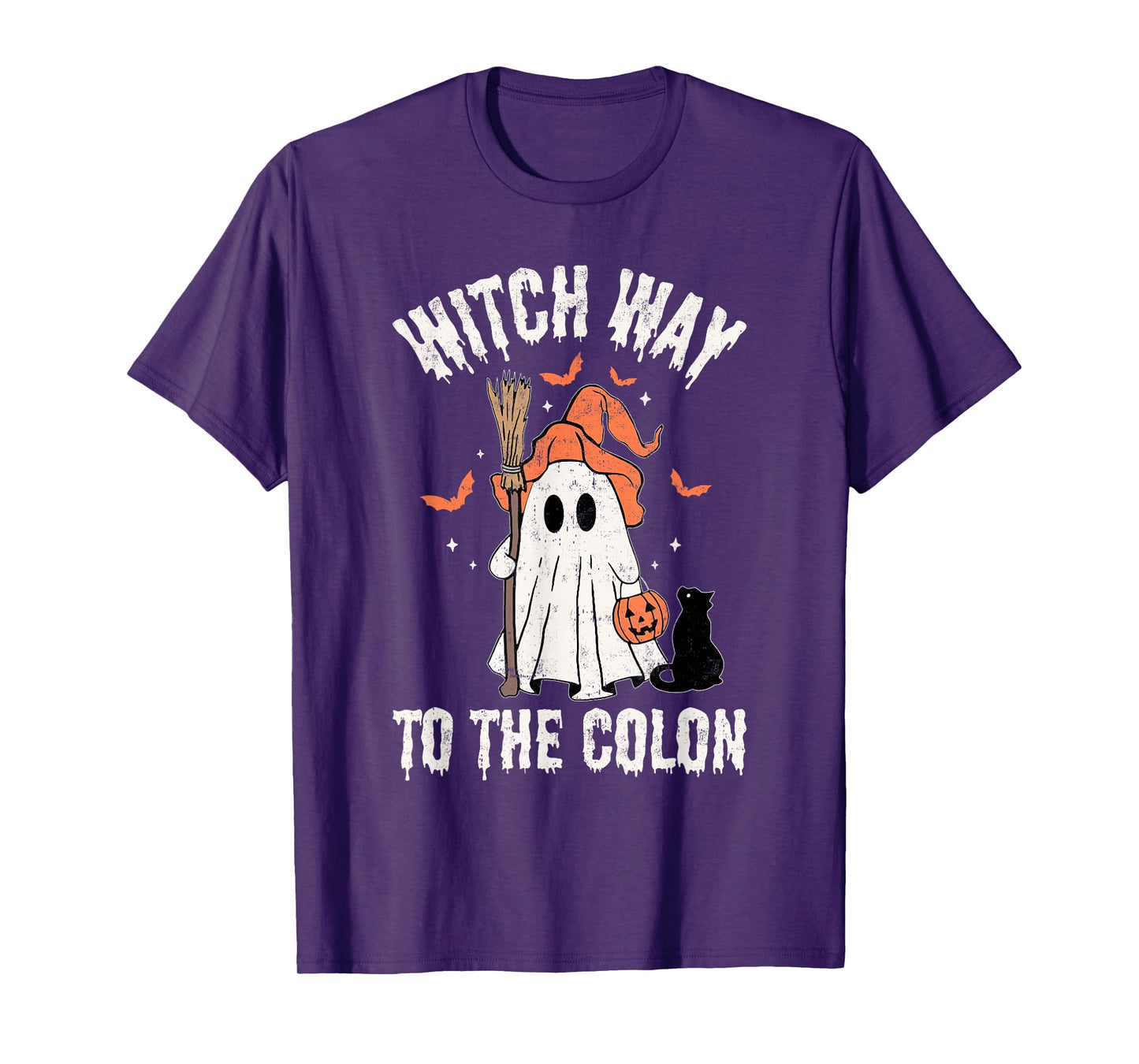 Witch Way To The Colon Gastrointestinal Endo Nurse Halloween T-Shirt