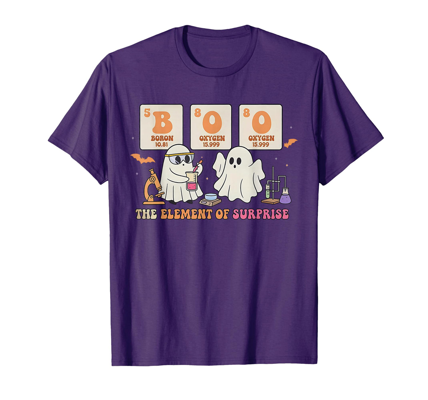 Halloween Science Teacher Ghost The Element of Surprise T-Shirt