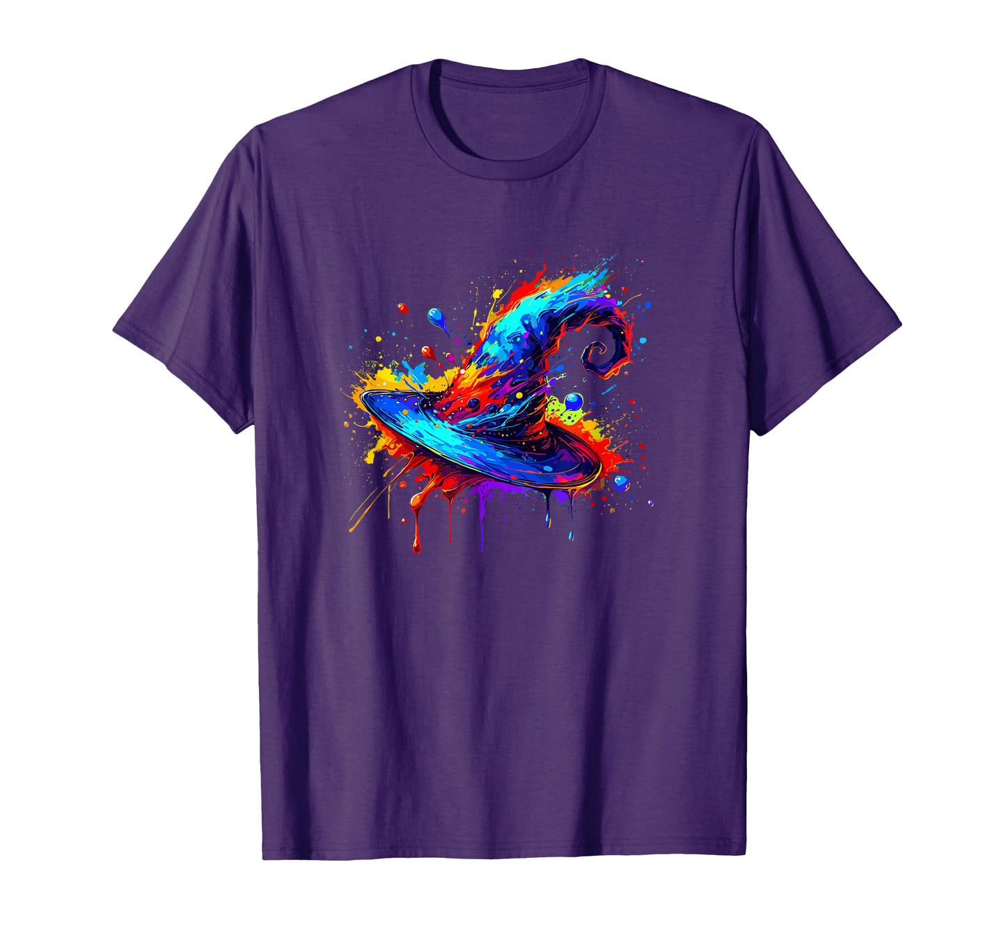 Halloween Splash Art Witch Hat Witchcraft T-Shirt