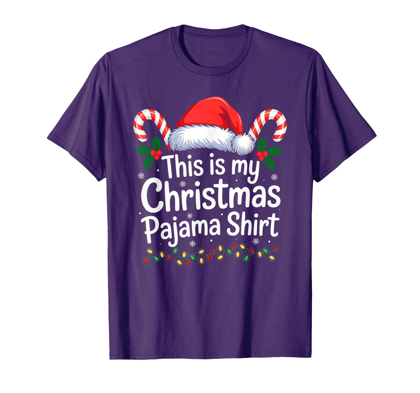 This is My Christmas Pajama Shirt Funny Matching Xmas Lights T-Shirt