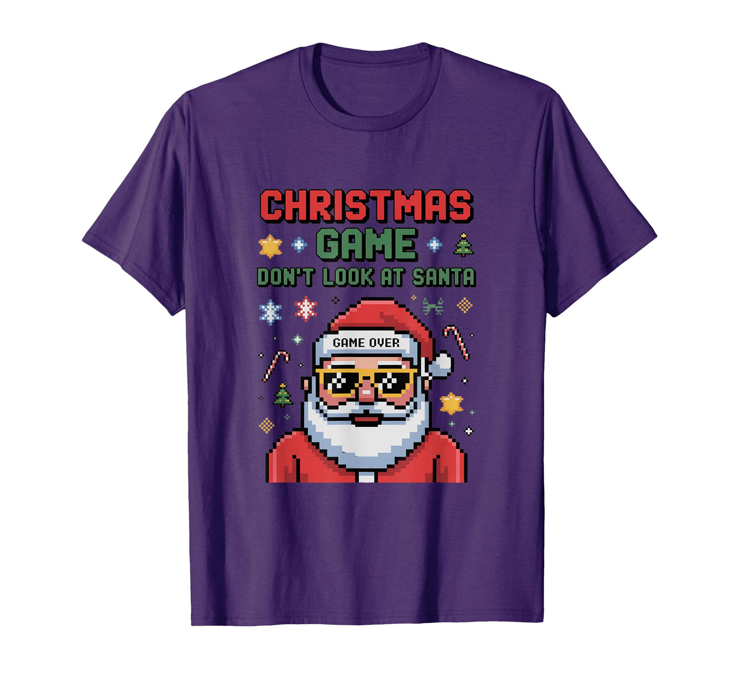 Christmas Game Don't Look at Santa - Hilarious Holiday Meme T-Shirt
