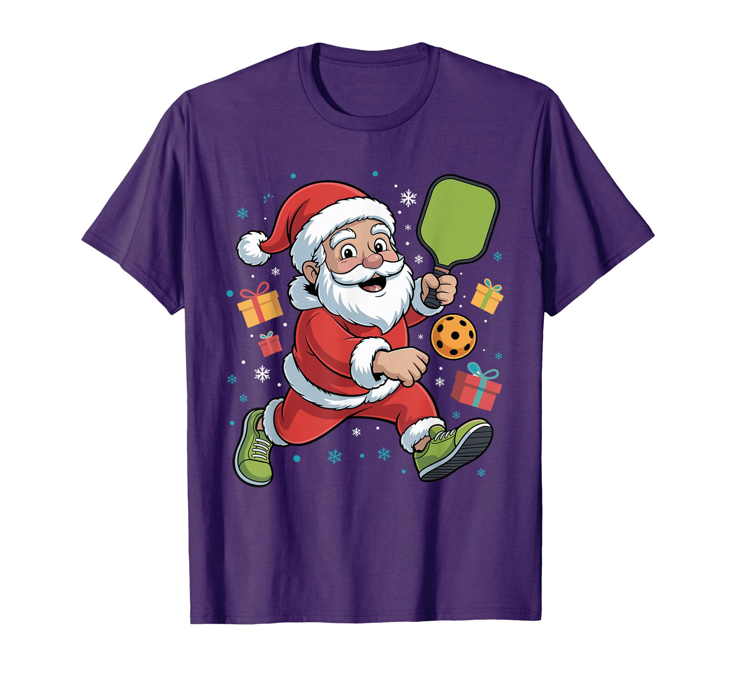 Funny Santa Playing Pickleball Holiday Christmas Xmas Pajama T-Shirt