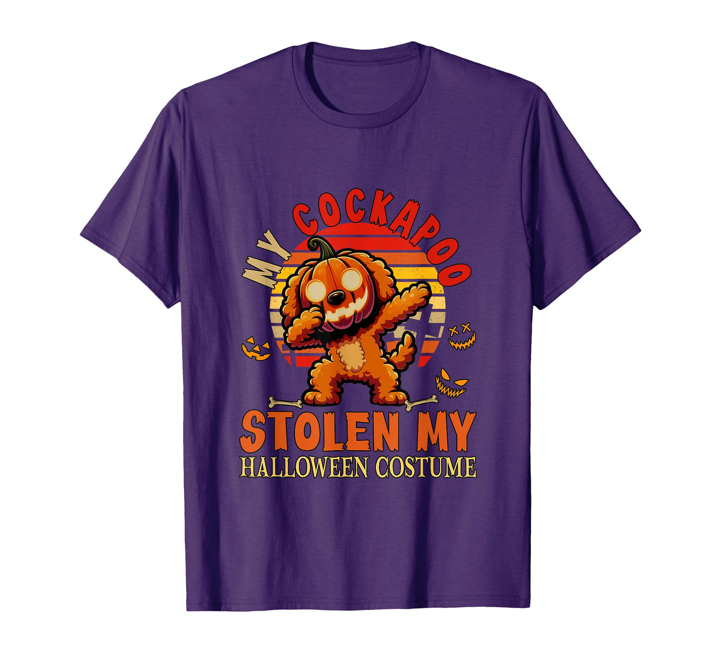 Cockapoo Stolen My Halloween Costume Dog Carved Pumpkin T-Shirt