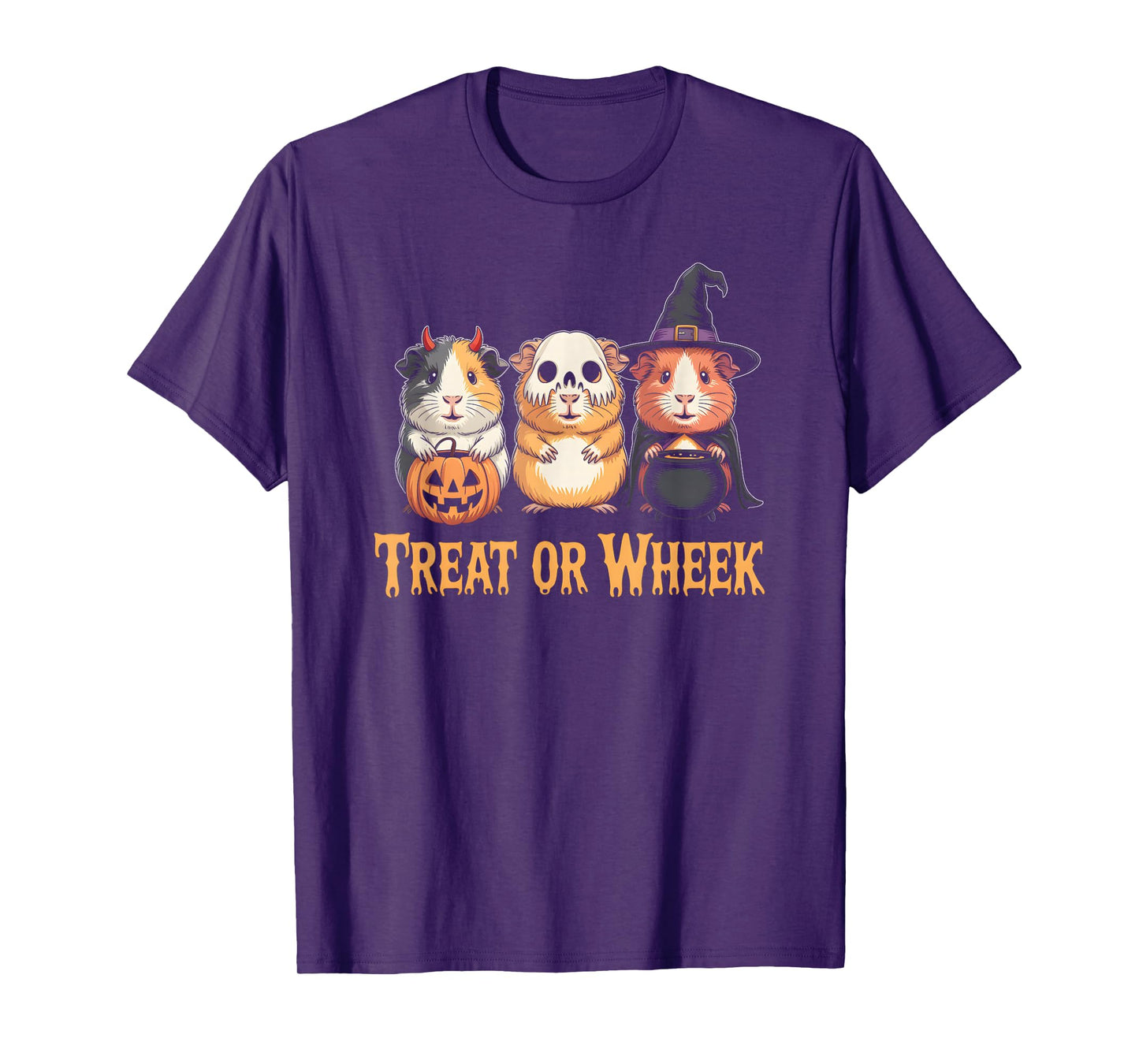 Vintage Halloween Guinea Pigs Trick Or Wheek Spooky T-Shirt
