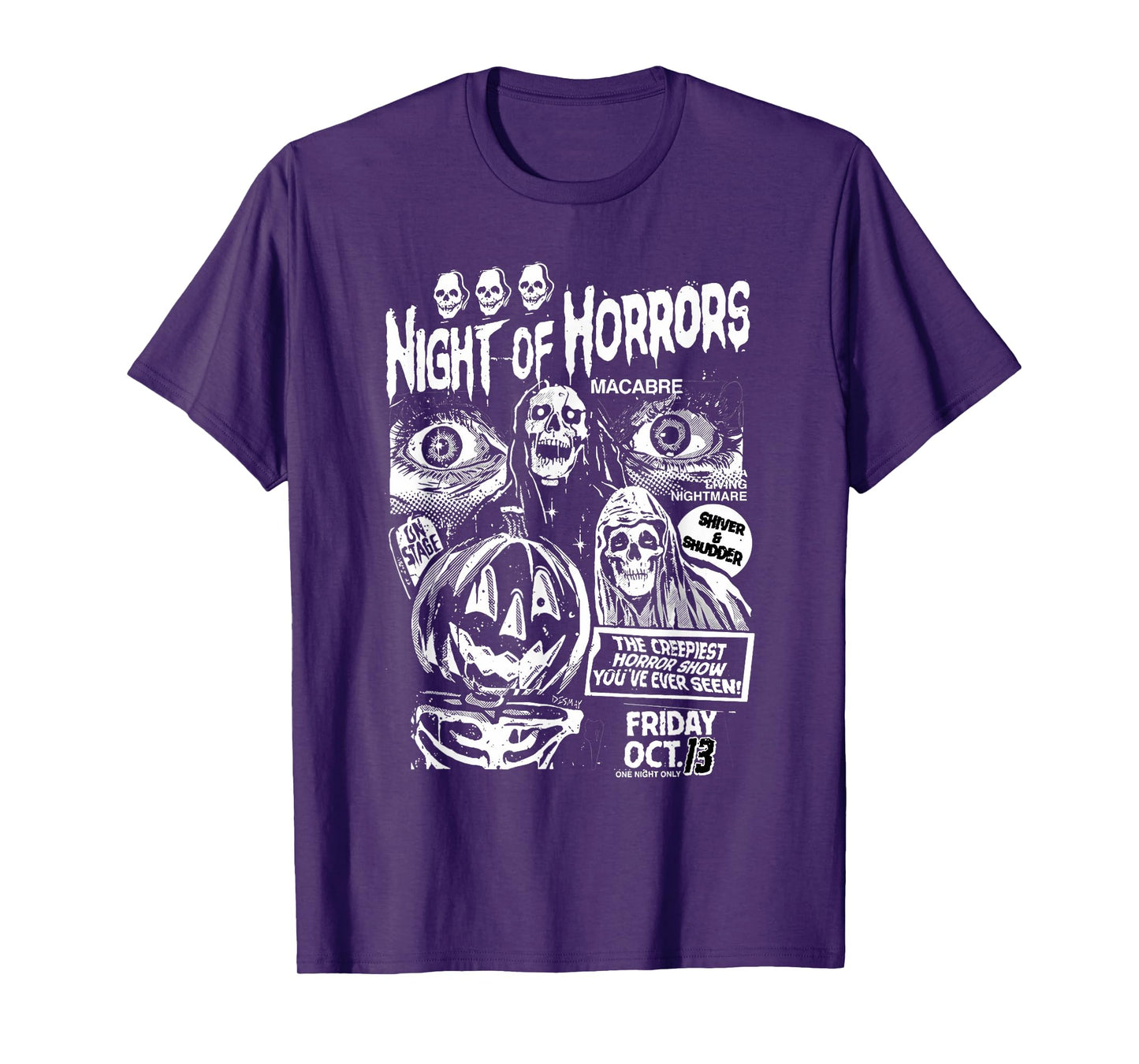 Vintage Punk Scary Night Of Horrors Ghosts Spooky Halloween T-Shirt