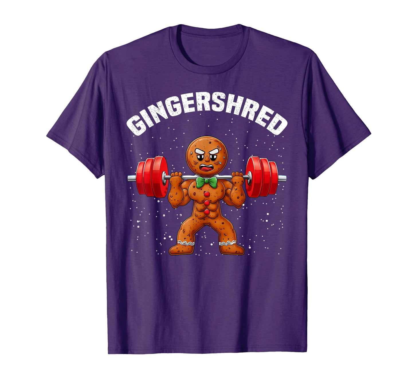 Gingershred Funny Gingerbread Man Gym Bodybuilding Christmas T-Shirt