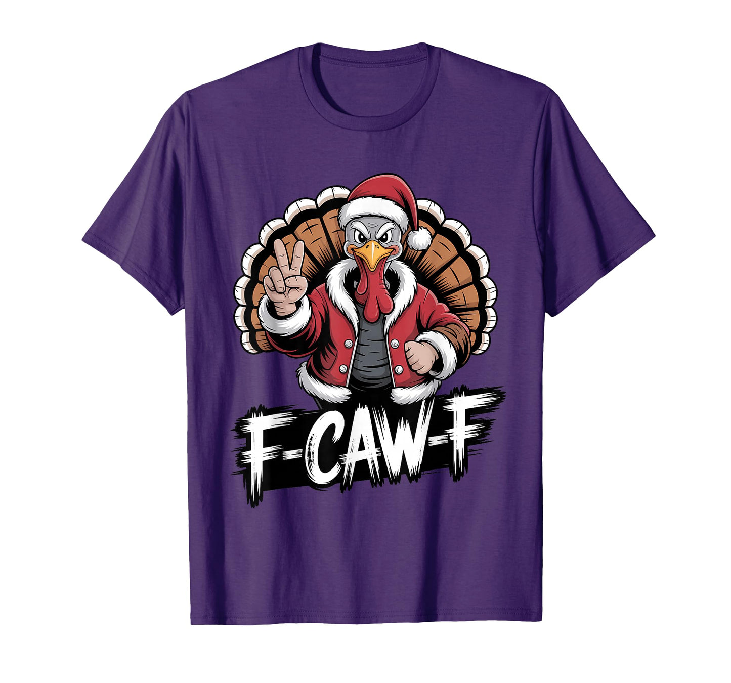 Funny Turkey Santa Christmas Mashup F CAWF Humor T-Shirt