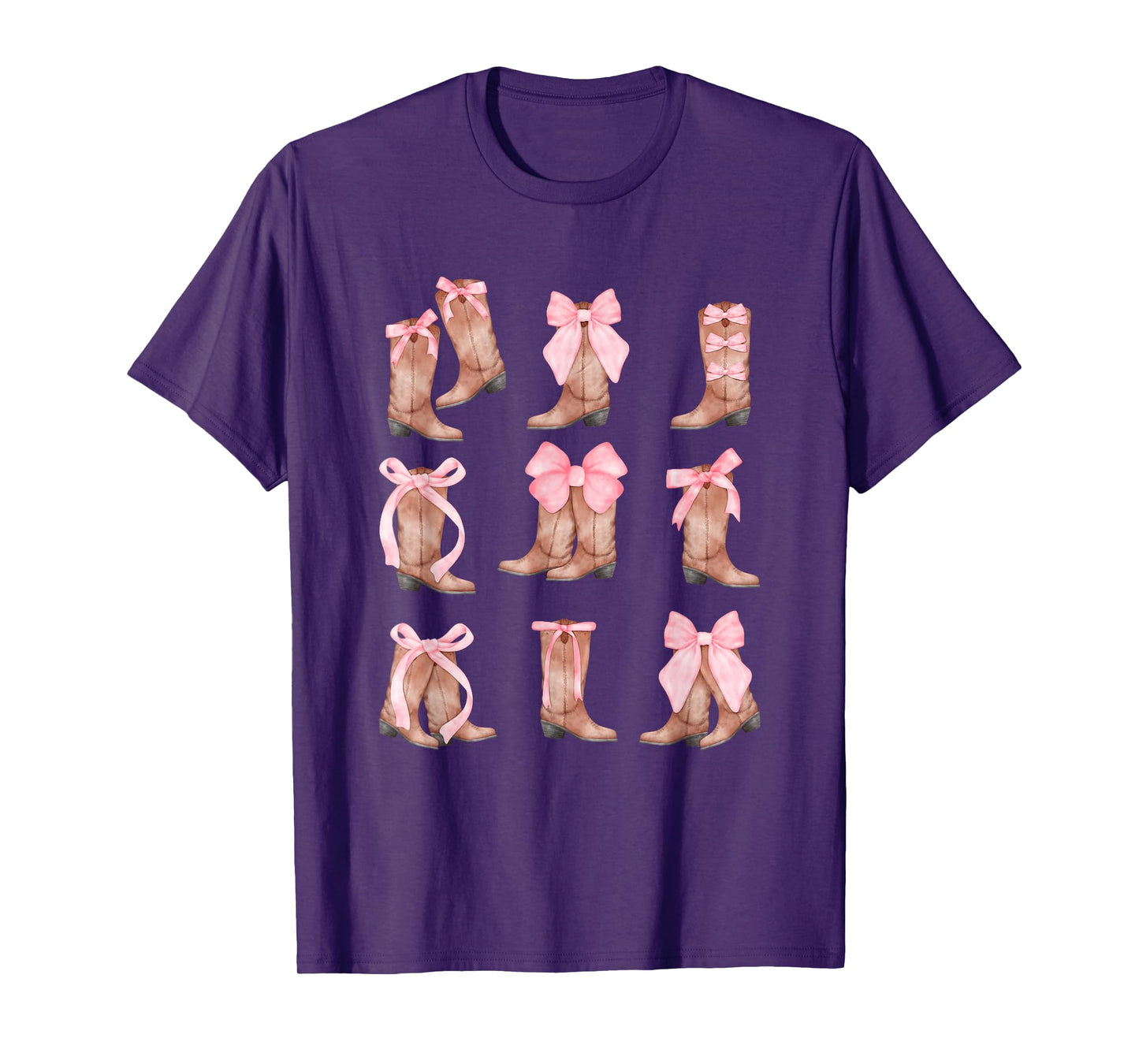 Cowgirl Boots Coquette Aesthetic and Pink Bows T-Shirt