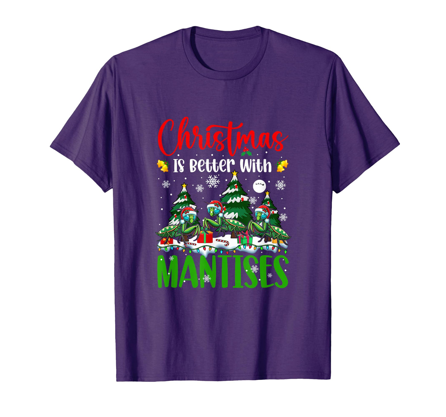 Xmas is Better Funny Joke Mantises Lover Christmas Tree T-Shirt