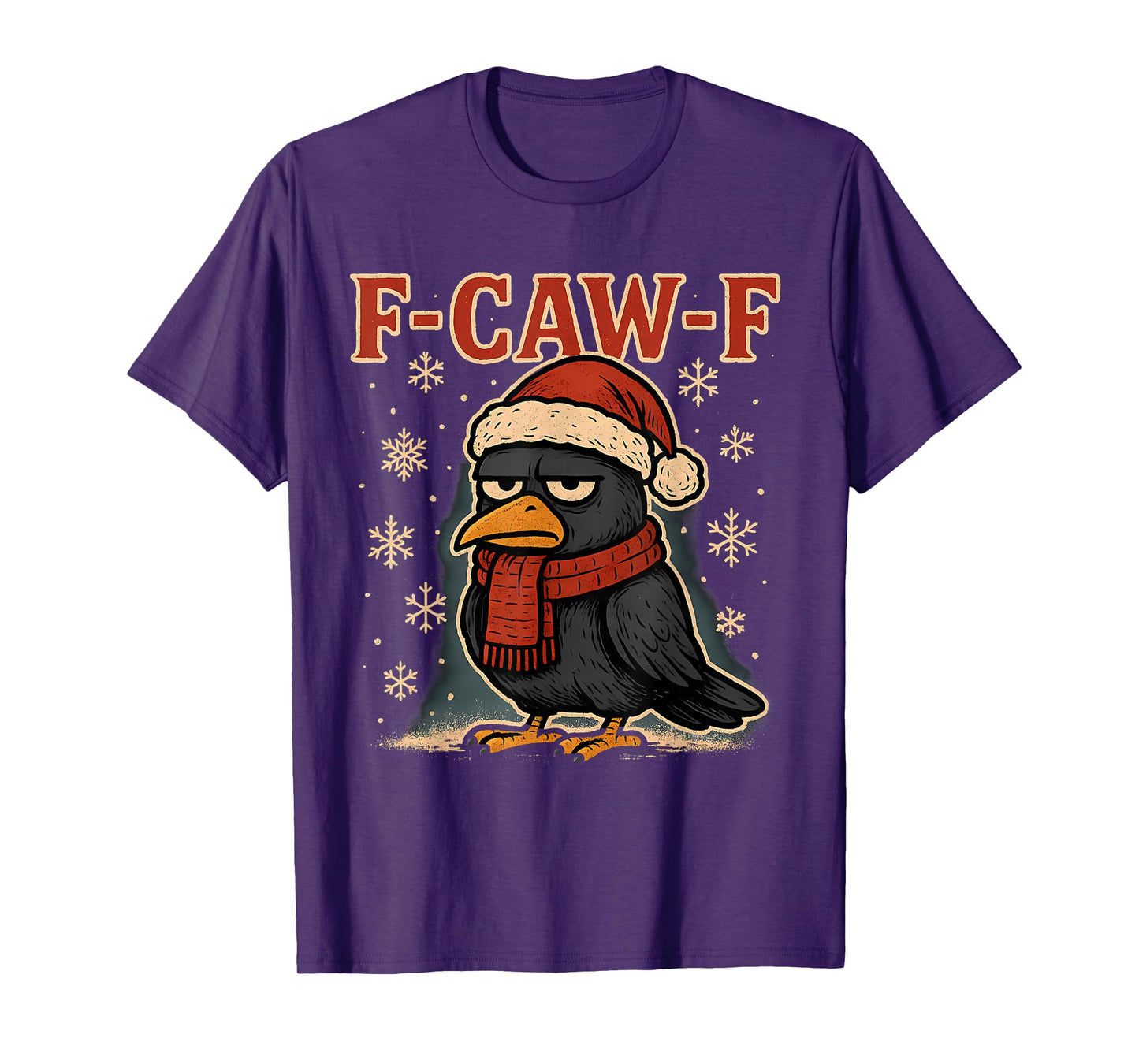F Caw F Crow Shirt Grumpy Santa Funny Raven Christmas Women T-Shirt