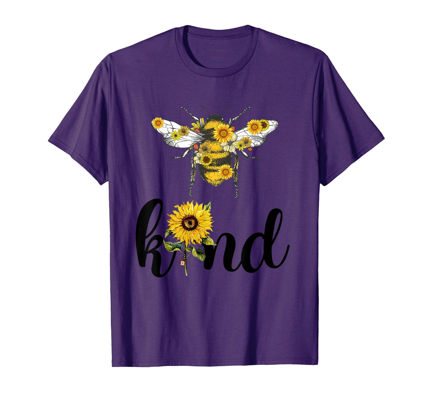 Be Kind Peace Love Cute Retro Vintage Teacher Bee Sunflower T-Shirt for Men Women Girls Kids