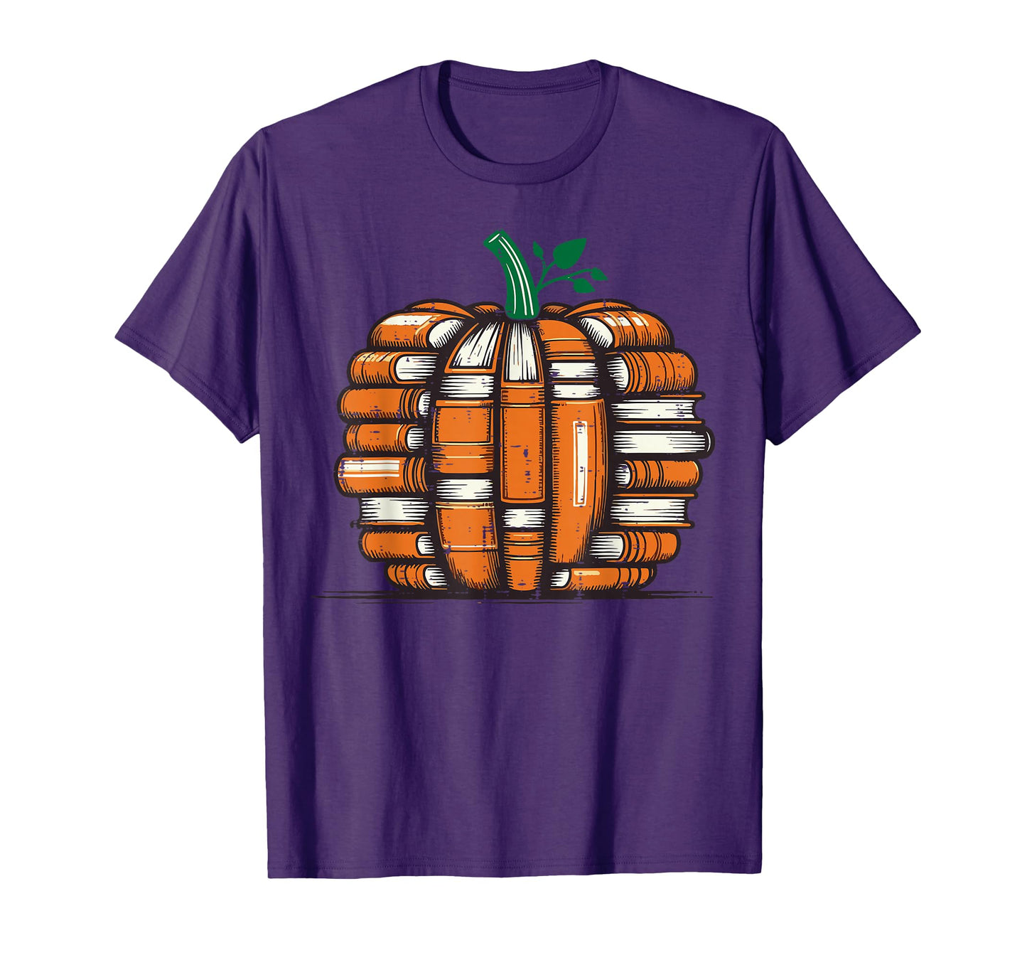 Halloween Books Pumpkin Reading Teacher Fall Men Women T-Shirt