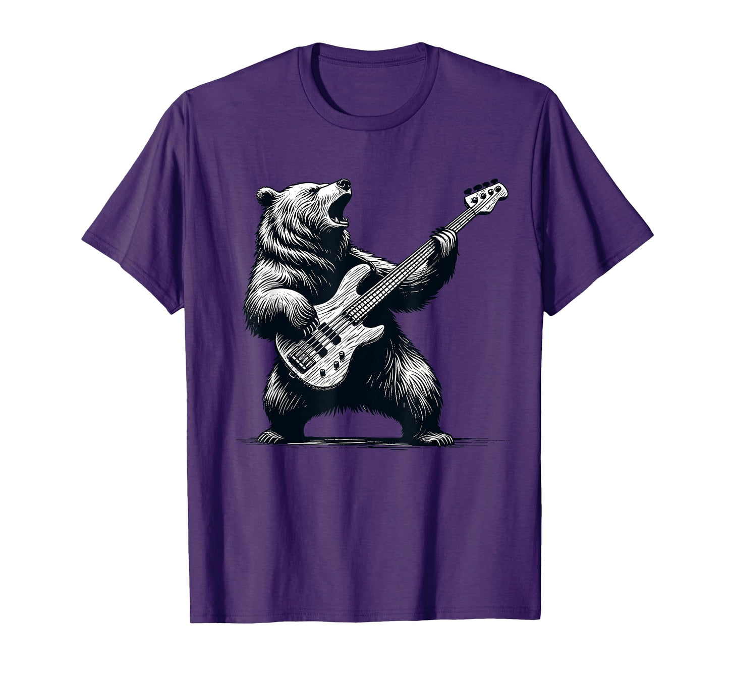 Rocking Bear Bass Guitar Player Concert Festival Music Cool T-Shirt
