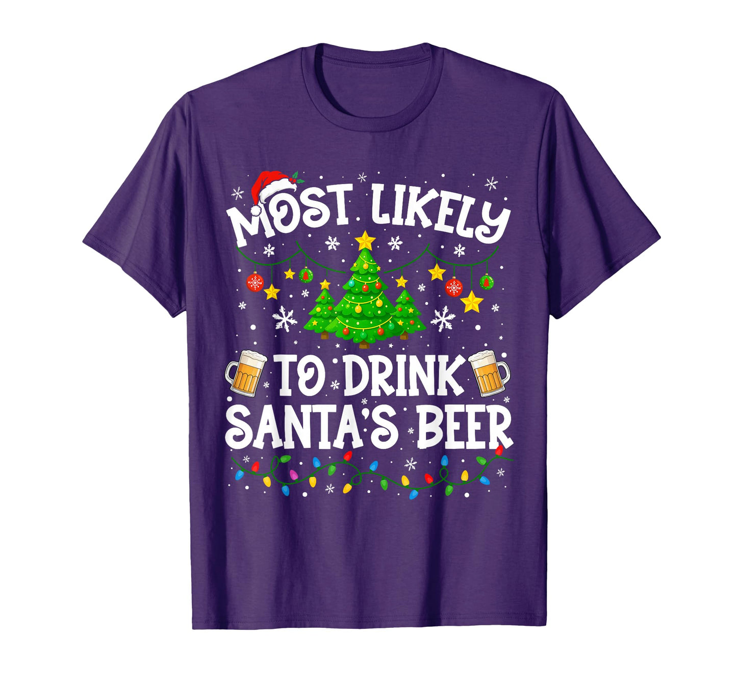Most Likely to Drink Santa's Beer Christmas Family Matching T-Shirt