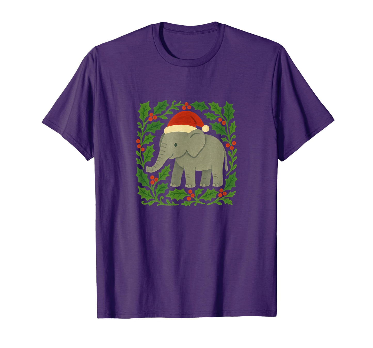 Elephant Wearing a Santa Hat Christmas Safari Holiday T-Shirt