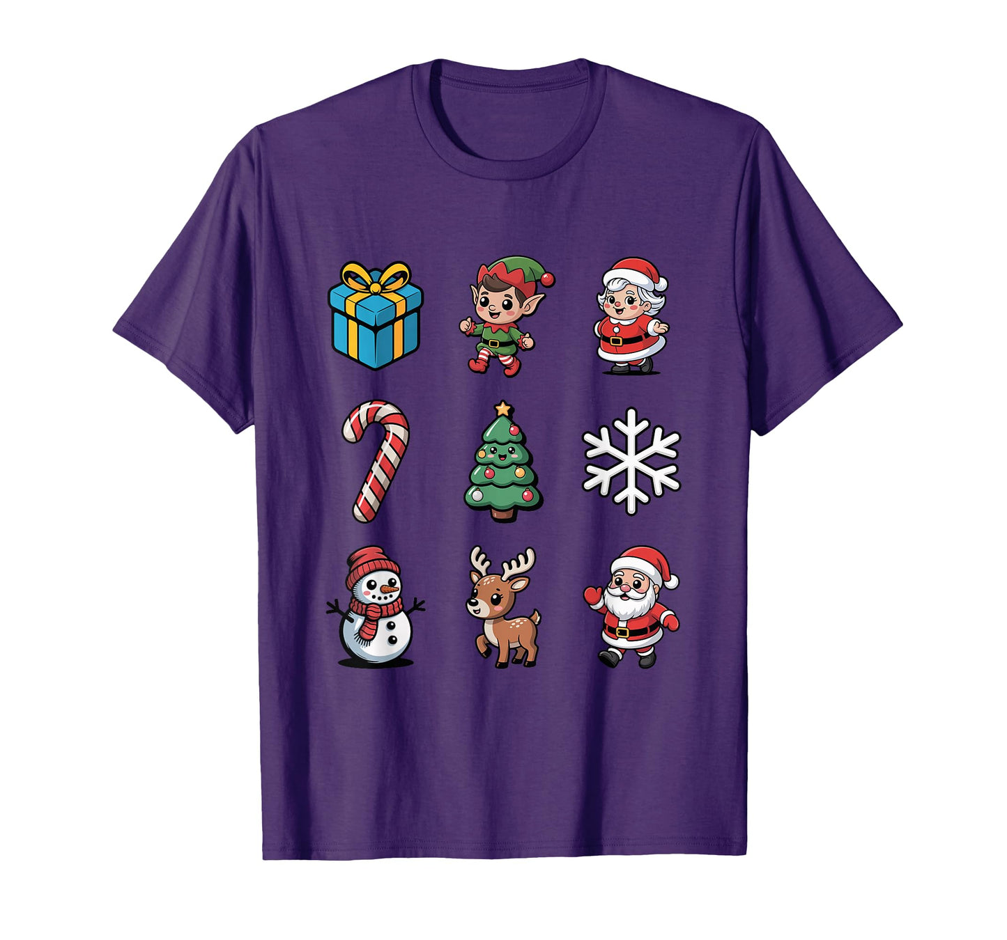 Cute Christmas Elf Tree Santa Reindeer Holiday T-Shirt
