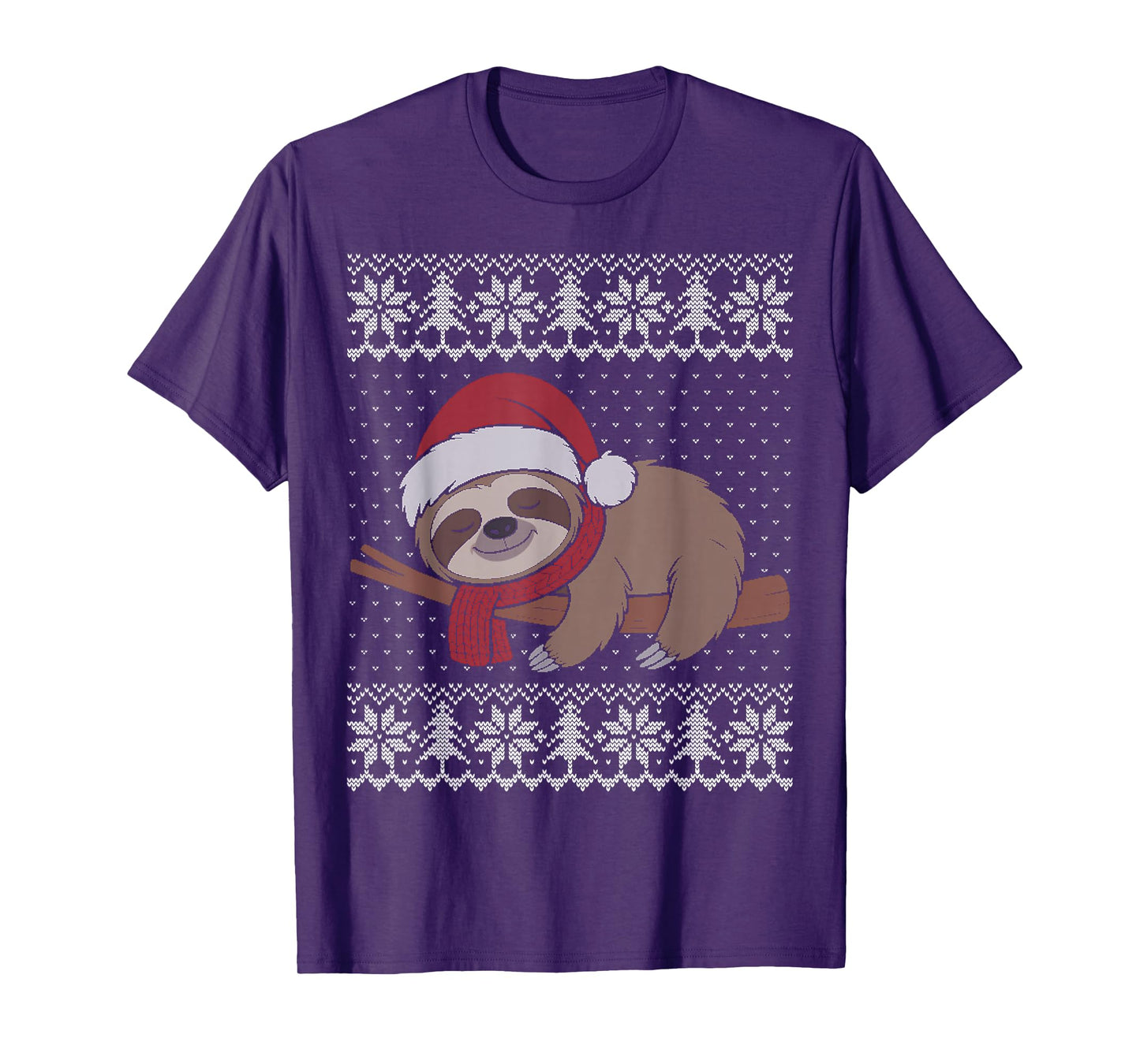 Sloth Ugly Christmas Sweater, Sloth Wearing Santa hat T-Shirt